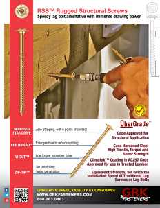 GRK Fasteners RSS 10287 Structural Screw, 3/8 in Thread, 8 in L, Washer Head, Star Drive, Steel, 300 BX