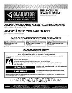 Gladiator GAGB28KDYG Modular Gear Box, 300 lb, 1-Drawer, Steel, Silver Tread