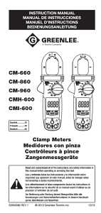 Greenlee CM-660 Clamp Meter, 6000 Count Resolution, LCD Display