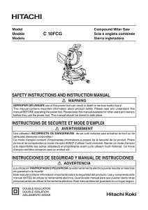 Metabo HPT C10FCGSM Miter Saw, 10 in Dia Blade, 5000 rpm Speed, 52 deg Max Miter Angle, 45 deg Max Bevel Angle