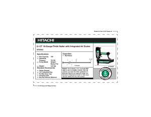 Metabo HPT NT65M2SM Finish Nailer, 100 Magazine, Straight Collation, 2-1/2 in Fastener