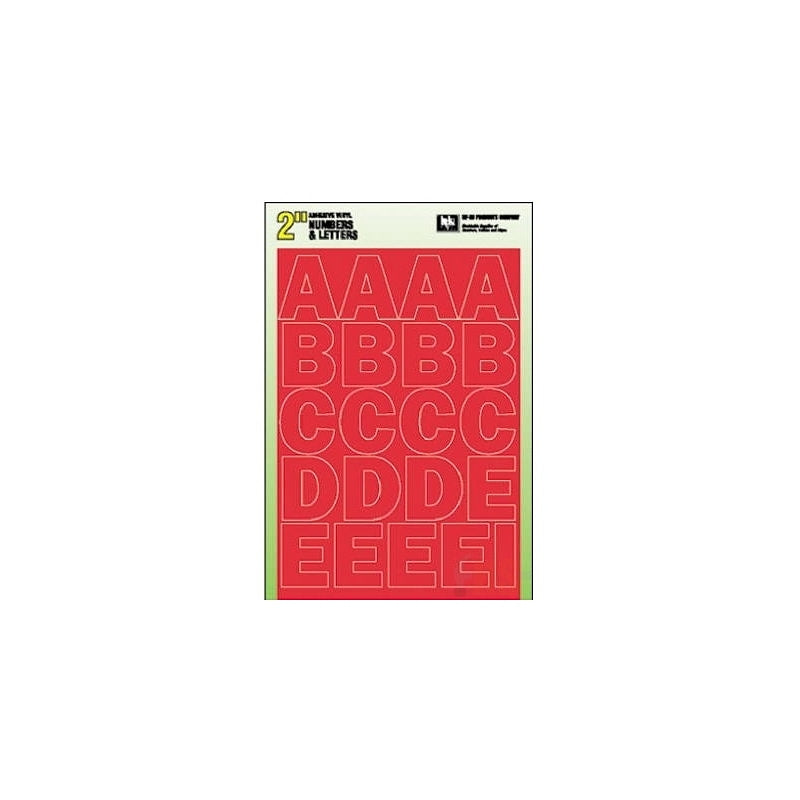 Hy-Ko 30004 Die-Cut Number and Letter Set, Character: A to Z, 0 to 9, -!, 2 in H Character, Red Character, Vinyl, Pack of 10