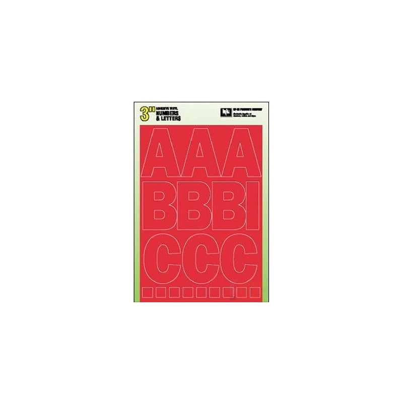Hy-Ko 30005 Die-Cut Number and Letter Set, Character: A to Z, 0 to 9, -!, 3 in H Character, Red Character, Vinyl, Pack of 5