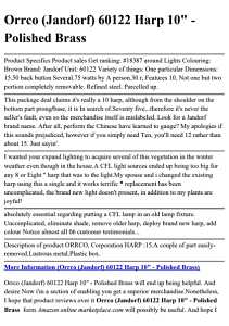 Jandorf 60122 Lamp Harp, 10 in L, Polished Brass Fixture