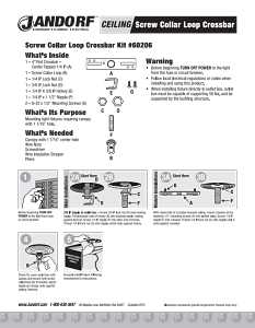 Jandorf 60206 Loop Crossbar Kit, Screw Collar, Brass
