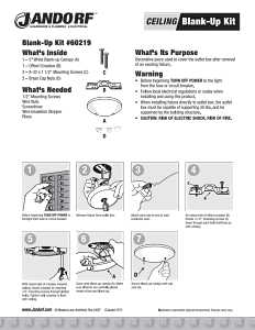 Jandorf 60219 Blank-Up Kit, 5 in Dimensions, Specifications: Screw Holes 2-3/4 in Apart, White