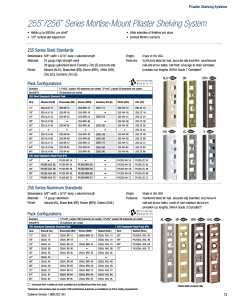 Knape & Vogt 255 Series 255 WH 36 Pilaster Standard, Mortise-Mount, Specifications: 23 ga Thickness, 36 in Size