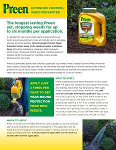 Preen 2464092 Weed Killer, Granular, Broadcast Application, 4.93 lb Bottle