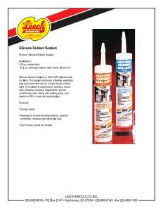 Leech Adhesives SR-1501 RTV Silicone Rubber Sealant, Clear, 24 hr Curing, 3 fl-oz Tube