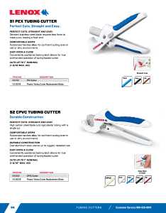 Lenox 12122S2 Tubing Cutter, 1 in Max Pipe/Tube Dia, HCS Blade, CPVC Pipe/Tube