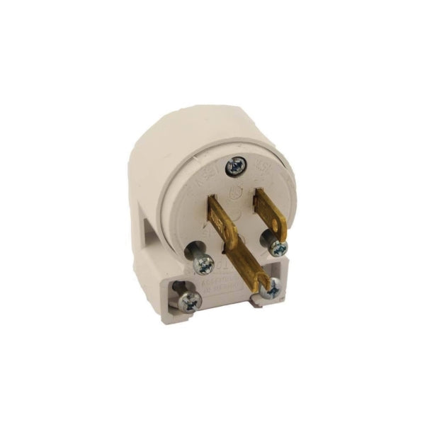 Leviton 020-515AN-000 Electrical Plug, 2 -Pole, 15 A, 125 V, NEMA: NEMA 5-15P, White