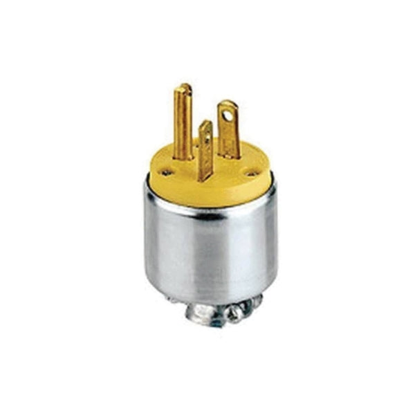 Leviton 000-520PA-000 Armored Plug, 2 -Pole, 20 A, 125 V, NEMA: NEMA 5-15P, Yellow