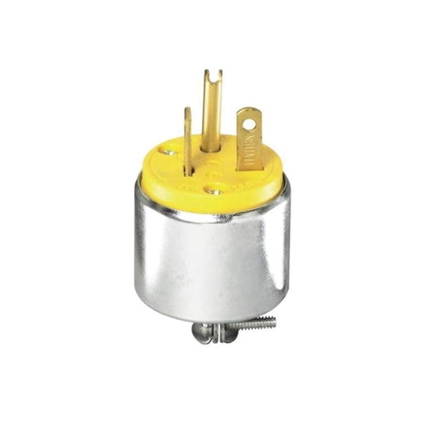 Leviton 000-620PA-000 Armored Plug, 2 -Pole, 20 A, 250 V, NEMA: NEMA 6-20P, Yellow