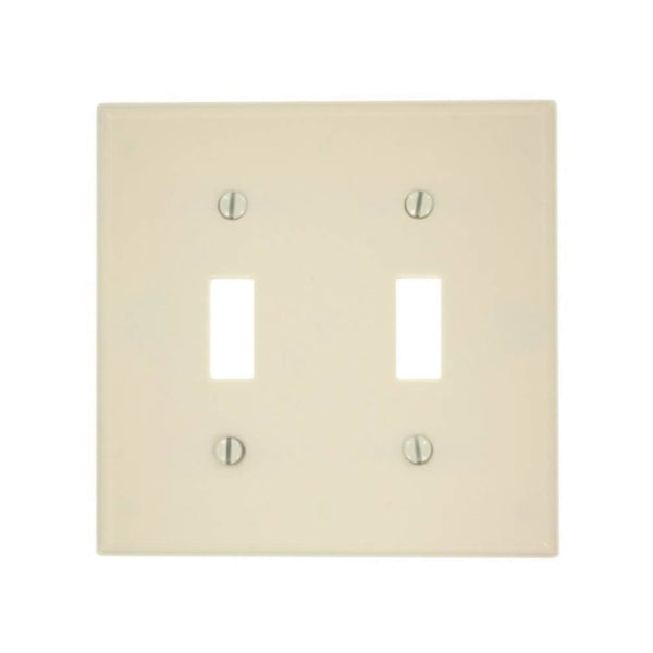 Leviton 000-78009-000 Non-Metallic Wallplate, 4-1/2 in L, 2-3/4 in W, 2 -Gang, Thermoset, Light Almond, Smooth