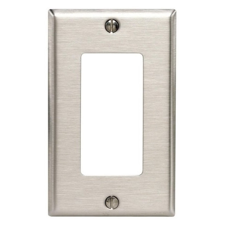 Decora 84401-105 Wallplate, 4-1/2 in L, 2-3/4 in W, 1-Gang, Stainless Steel, Stainless Steel, Brushed