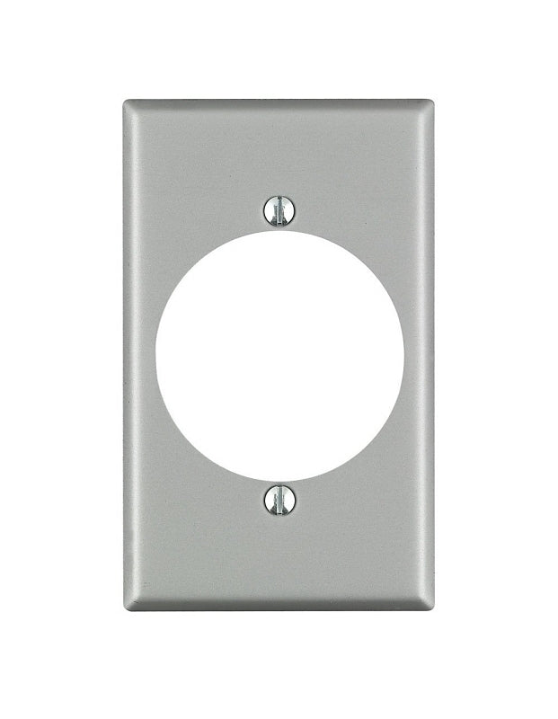 Leviton 04927 Wallplate, 4-1/2 in L, 2-3/4 in W, Standard, 1-Gang, Steel, Silver, Aluminum, Flush