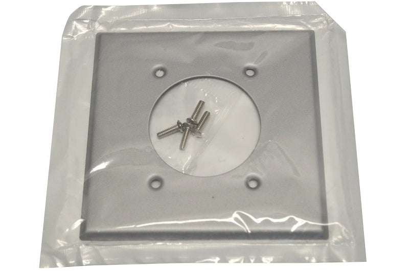 Leviton 4934 Wallplate, 4-1/2 in L, 4-9/16 in W, Standard, 2-Gang, Steel, Aluminum, Flush Mounting
