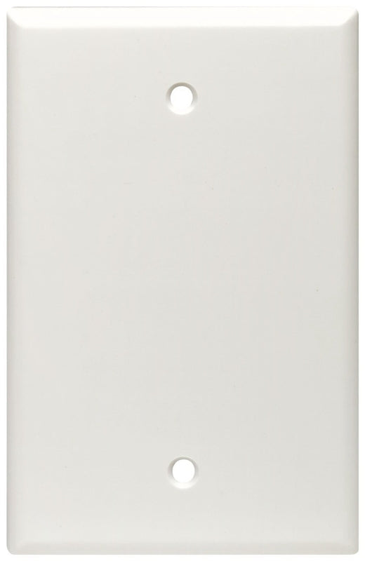 Leviton 80514-I Blank Wallplate, 3-1/8 in L, 4-7/8 in W, 1/4 in Thick, 1 -Gang, Plastic, Ivory, Box Mounting
