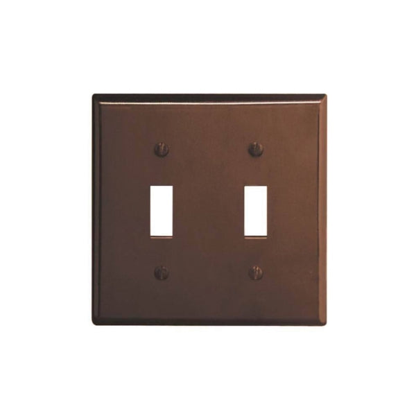 Leviton 001-85009-000 Wallplate, 4-1/2 in L, 2-3/4 in W, 2 -Gang, Thermoset, Brown, Smooth