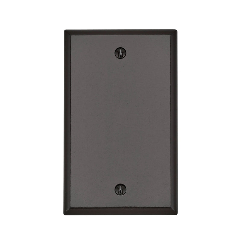 Leviton 001-85014-000 Blank Wallplate, 4-1/2 in L, 2-3/4 in W, 0.22 in Thick, 1-Gang, Thermoset Plastic, Brown, Smooth