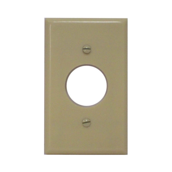 Leviton 86004 Single Receptacle Wallplate, 4-1/2 in L, 2-3/4 in W, 1 -Gang, Thermoset Plastic, Ivory, Smooth