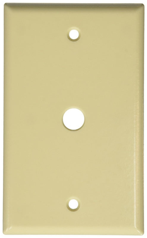 Leviton 001-86013-000 Wallplate, 4-1/2 in L, 2-3/4 in W, 1-Gang, Plastic, Ivory, Smooth