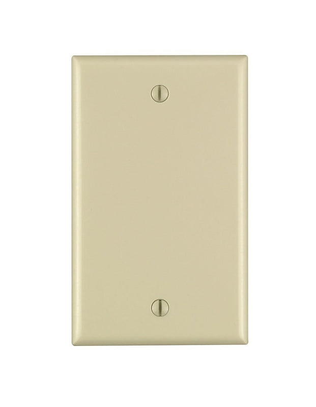 Leviton 001-86014-000 Blank Wallplate, 4-1/2 in L, 2-3/4 in W, 0.22 in Thick, 1-Gang, Thermoset Plastic, Ivory, Smooth