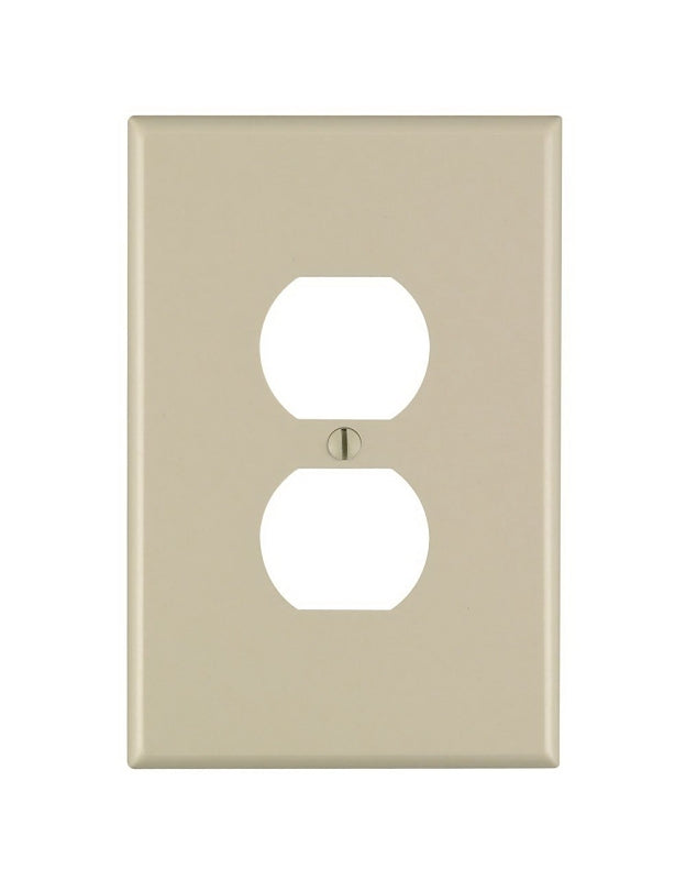 Leviton 86103 Wallplate, 5-1/4 in L, 3-1/2 in W, 1-Gang, Thermoset Plastic, Ivory, Smooth