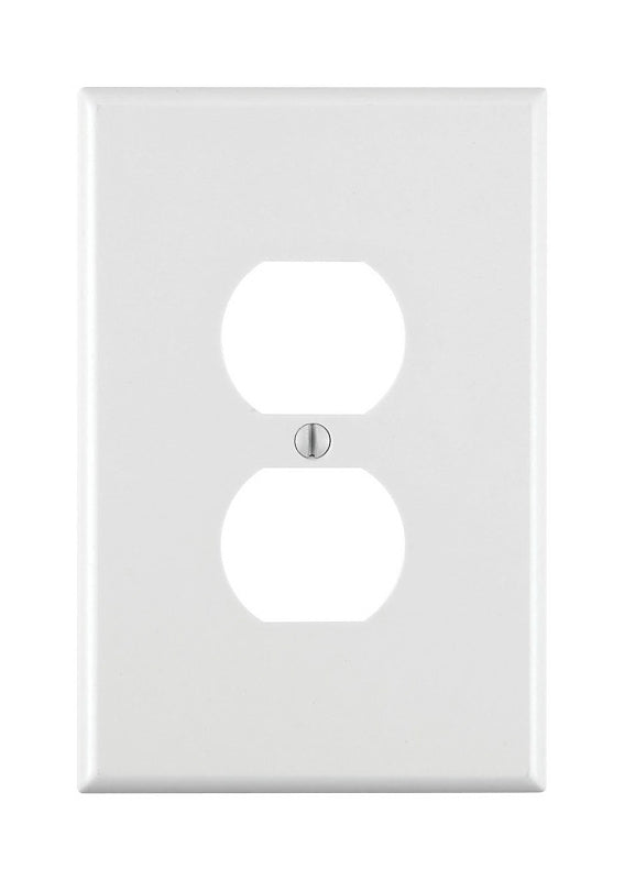 Leviton 88103 Wallplate, 5-1/4 in L, 3-1/2 in W, 1-Gang, Thermoset Plastic, White, Smooth