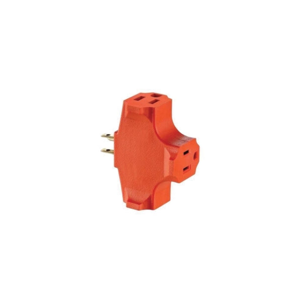 Leviton 003-00694-000 Outlet Adapter, 2 -Pole, 15 A, 125 V, 3 -Outlet, NEMA: NEMA 5-15R, Orange