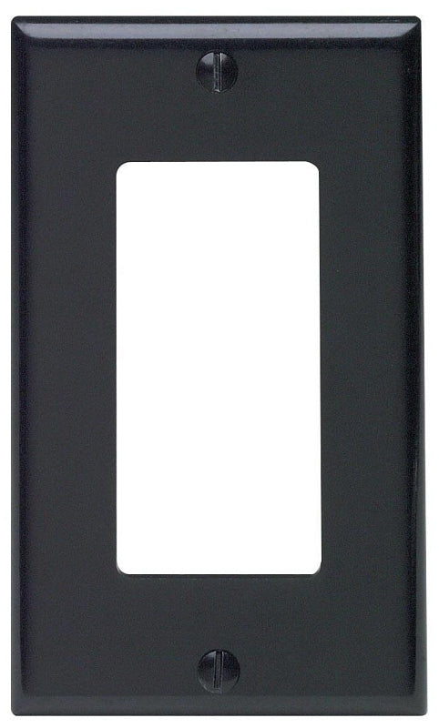 Decora 80401-E Wallplate, 4-1/2 in L, 2-3/4 in W, 1-Gang, Thermoset Plastic, Black, Smooth