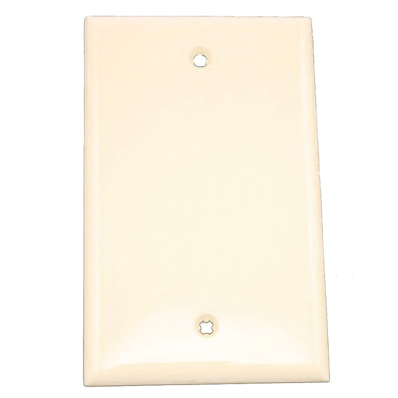 Leviton 80514-T Blank Wallplate, 3-1/8 in L, 4-7/8 in W, 1/4 in Thick, 1 -Gang, Plastic, Light Almond