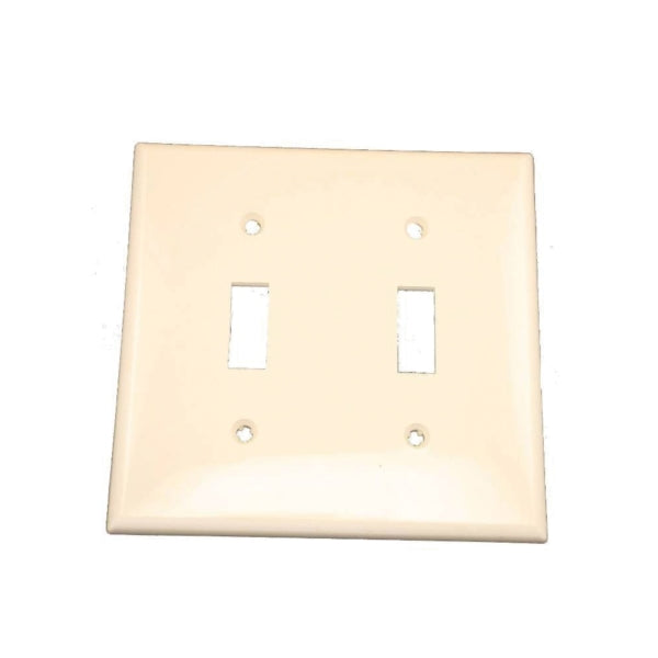 Leviton 011-80709-00T Wallplate, 4-1/2 in L, 2-3/4 in W, 2 -Gang, Nylon, Light Almond, Smooth