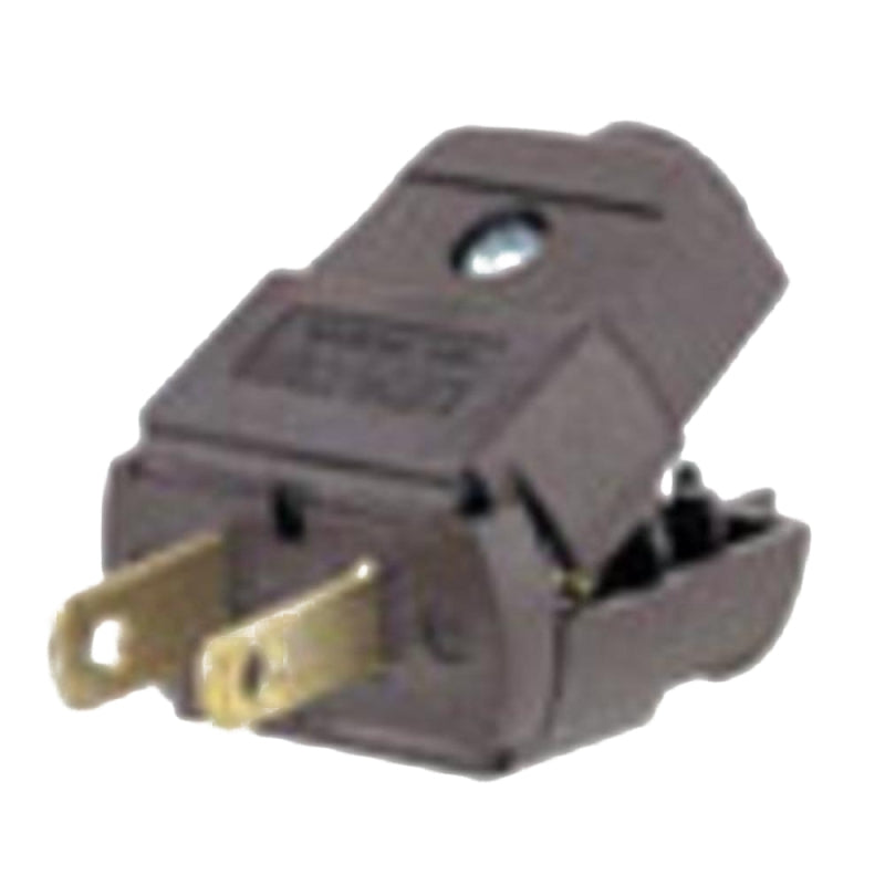 Leviton 035-00101-2BP Electrical Plug, Polarized, 2-Pole, 15 A, 125 V, NEMA: NEMA 1-15P, Brown
