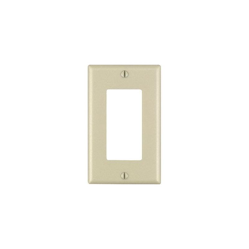 Decora 80401-I Wallplate, 4-1/2 in L, 2-3/4 in W, 1-Gang, Thermoset Plastic, Ivory, Smooth
