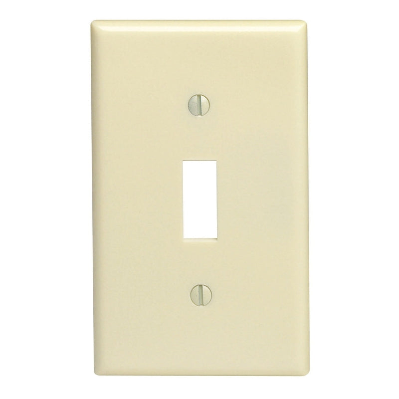 Leviton 020-86001-000 Wallplate, 4-1/2 in L, 2-3/4 in W, 1-Gang, Thermoset Plastic, Ivory, Smooth