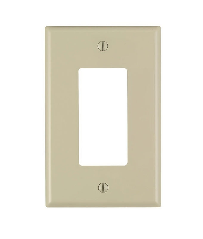 Decora 0PJ26-I Wallplate, 4.88 in L, 3.13 in W, 1-Gang, Nylon, Ivory
