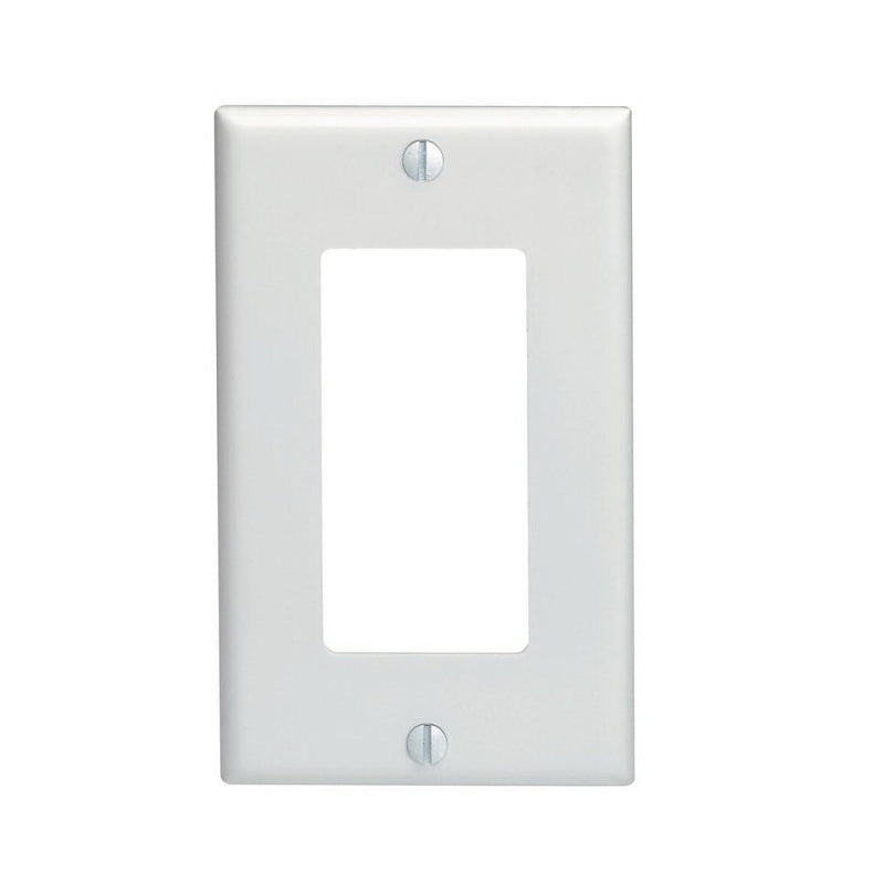 Decora 80401-W Wallplate, 4-1/2 in L, 2-3/4 in W, 1-Gang, Thermoset Plastic, White, Smooth