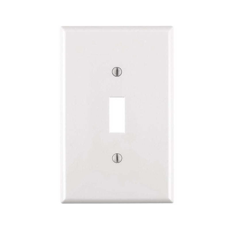 Leviton PJ1-W Wallplate, 4-7/8 in L, 3-1/8 in W, 1-Gang, Nylon, White