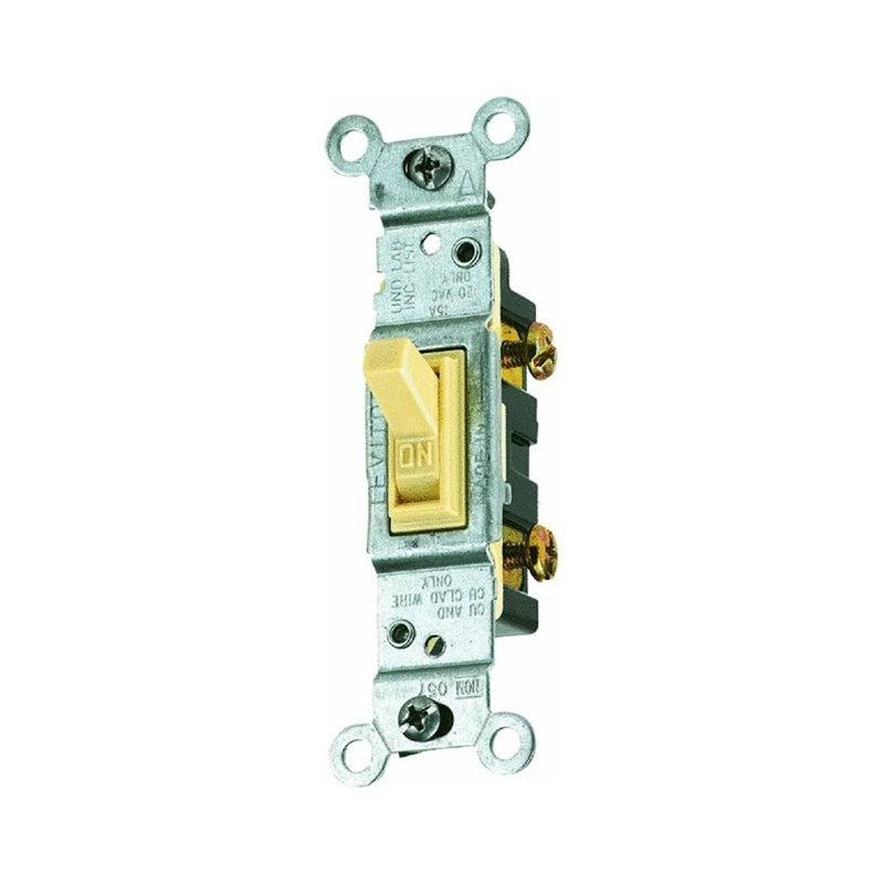 Leviton 1451-2I Switch, 15 A, 120 V, 2-Position, Push-In Terminal, Thermoplastic Housing Material, Ivory
