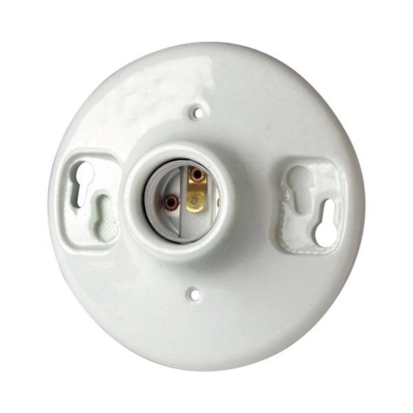 Leviton B01-49875 Lamp Holder, 1-Circuit, Keyless, 4-1/2 in Dia Dimensions, 250 V, 660 W, Porcelain Housing Material