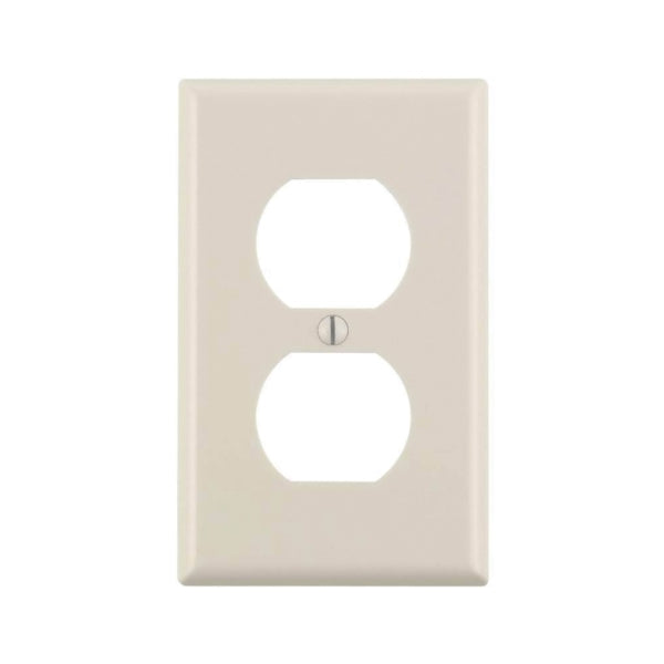 Leviton M56-78003-TMP Receptacle Wallplate, 4-1/2 in L, 2-3/4 in W, 1 -Gang, Plastic, Light Almond, Smooth