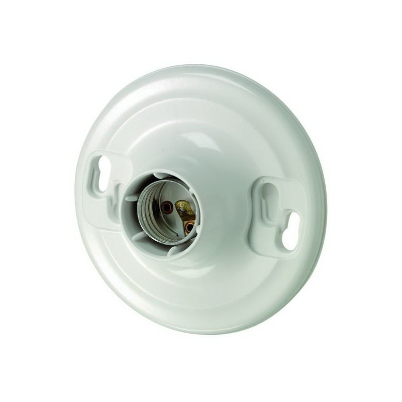Leviton 8829-CW4 Lamp Holder, 1-Circuit, Keyless, 4.5 in W x 2.12 in D x 4.5 H Dimensions, 600 V, 660 W, White