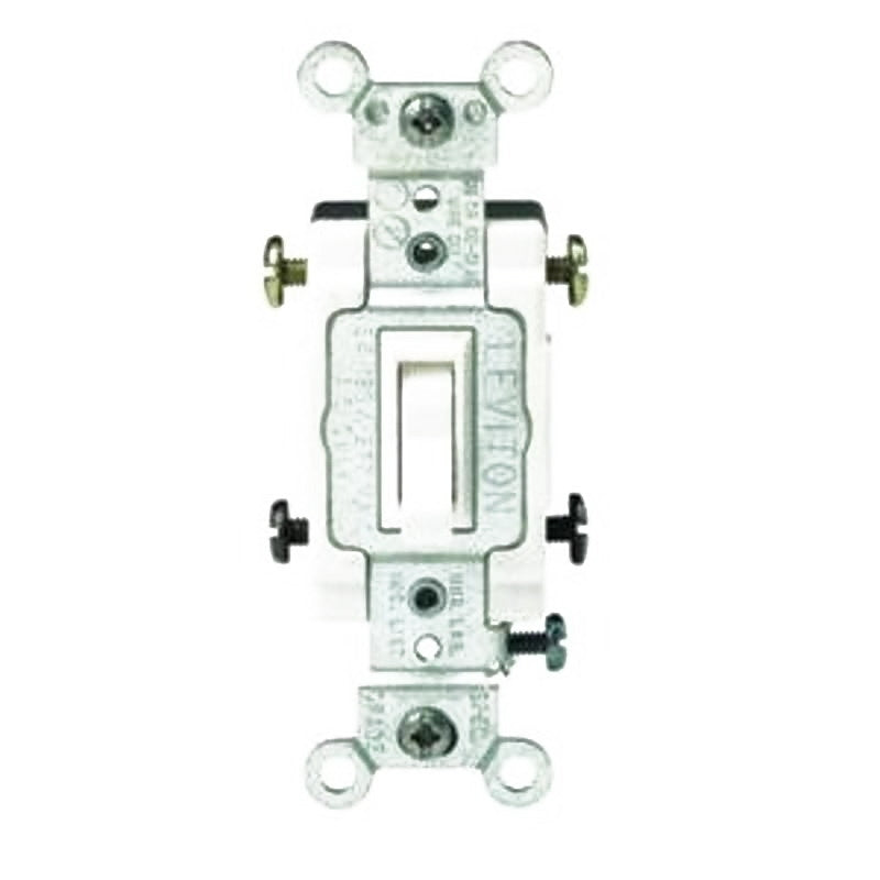 Leviton S01-CS415-2IS Toggle Switch, 15 A, 120/277 V, 4-Way, Thermoplastic Housing Material, Ivory