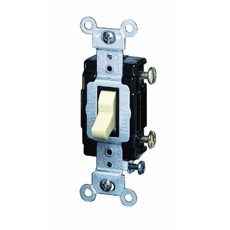 Leviton S02-CS115-2WS Switch, 15 A, 120/277 V, Push-In Terminal, NEMA WD-1, WD-6, Thermoplastic Housing Material, White