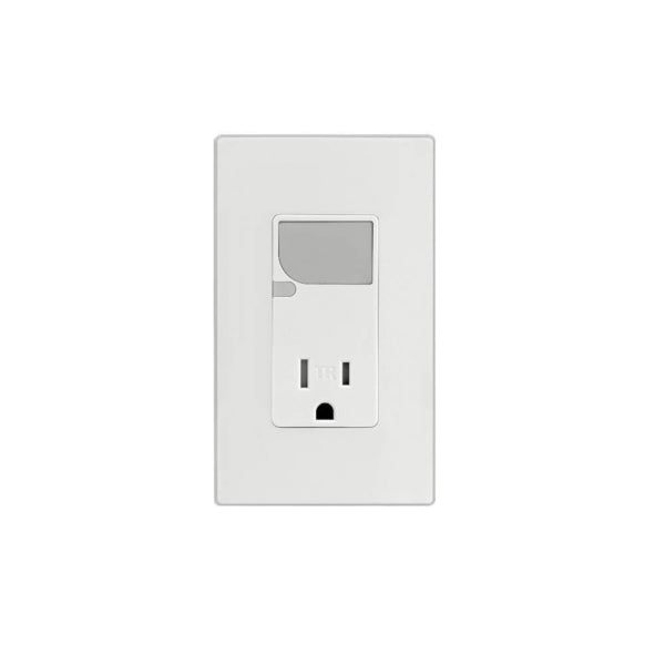 Leviton S04-T6525-00W Receptacle with LED Guide Light, 1 -Pole, 125 V, 15 A, Side Wiring, White