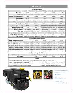 Lifan LF168F-2B Overhead Valve Engine, Octane Gas, 196 cc Engine Displacement, 4-Stroke OHV Engine, 2.28 in L Shaft