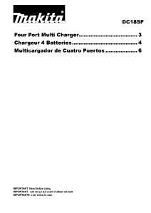 Makita DC18SF 4-Port Charger, 18 V Output, 2 to 3 Ah, 50 to 100 min Charge