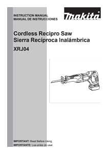 Makita XRJ04Z Reciprocating Saw, Tool Only, 18 V, 10 in Cutting Capacity, 1-1/4 in L Stroke, 0 to 2800 spm