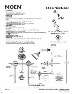 Moen Adler Series 82602 Tub and Shower Set, 1.75 gpm Showerhead, 1 Spray Settings, Diverter Tub Spout, 2-Handle